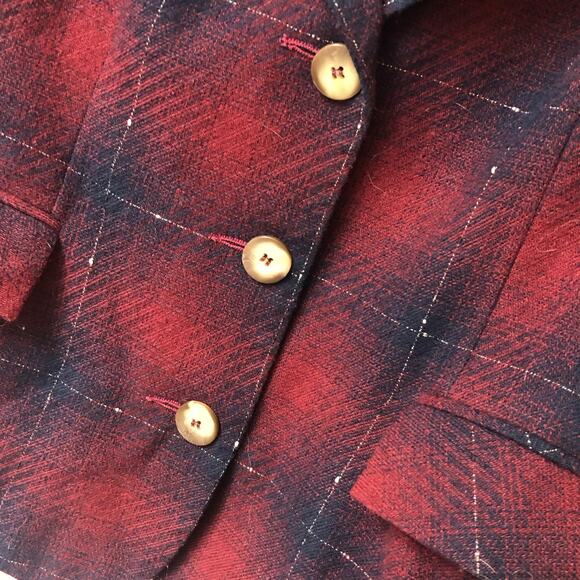 Maggie McNaughton Vintage Red, Blue, and Silver Suit Jacket Blazer - Picture 5 of 14